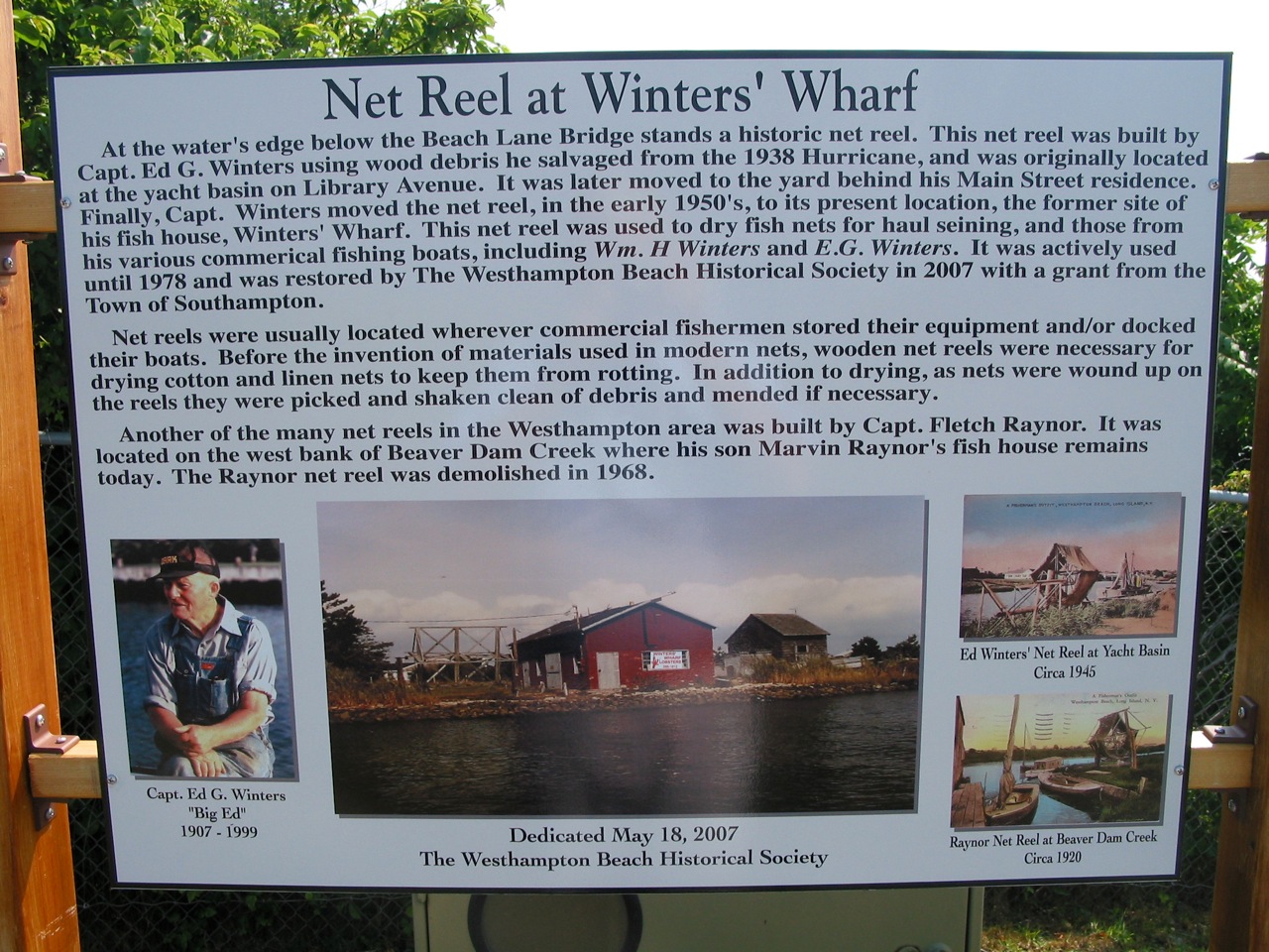 Winter's Net Reel Information Board